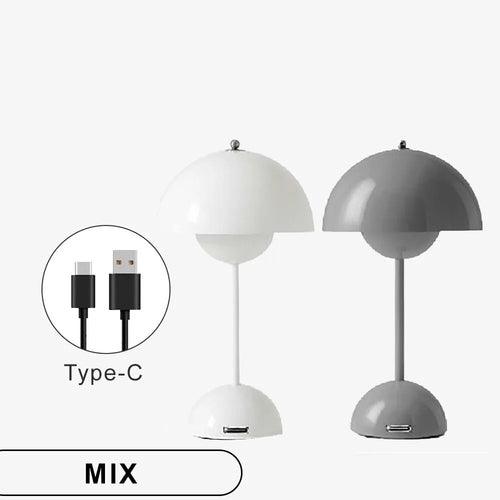 Mushroom Flower Bud Rechargeable LED Table Lamps Desk Night For