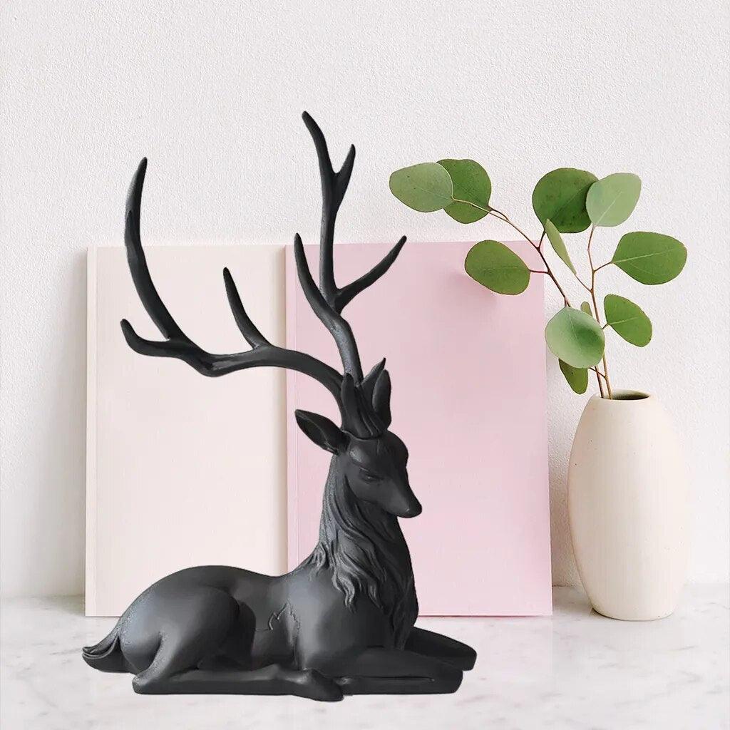 Deer Decoration Black Reindeer Ornaments for Shelf Living Room Craft - MaxwellVerBeek.com