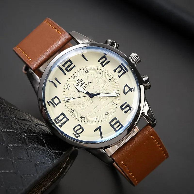 Vintage Men's Watches Classic Simple Business Quartz Watch for Men