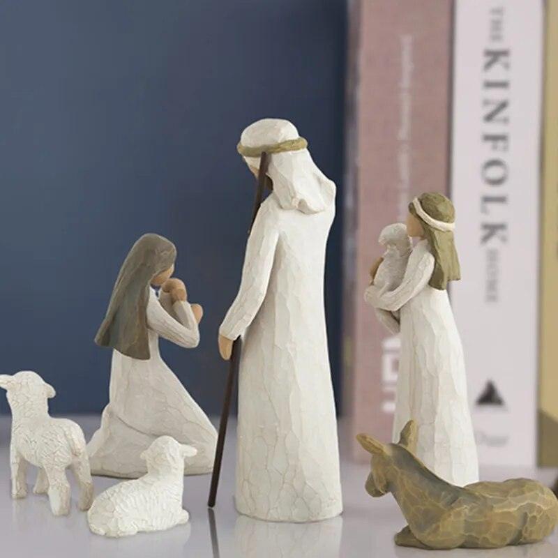 Holy Family Willow Tree Figurine Easter Religious Jesus Nativity Set