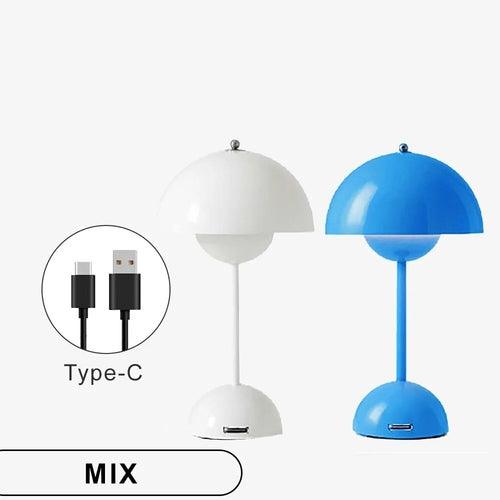 Mushroom Flower Bud Rechargeable LED Table Lamps Desk Night For