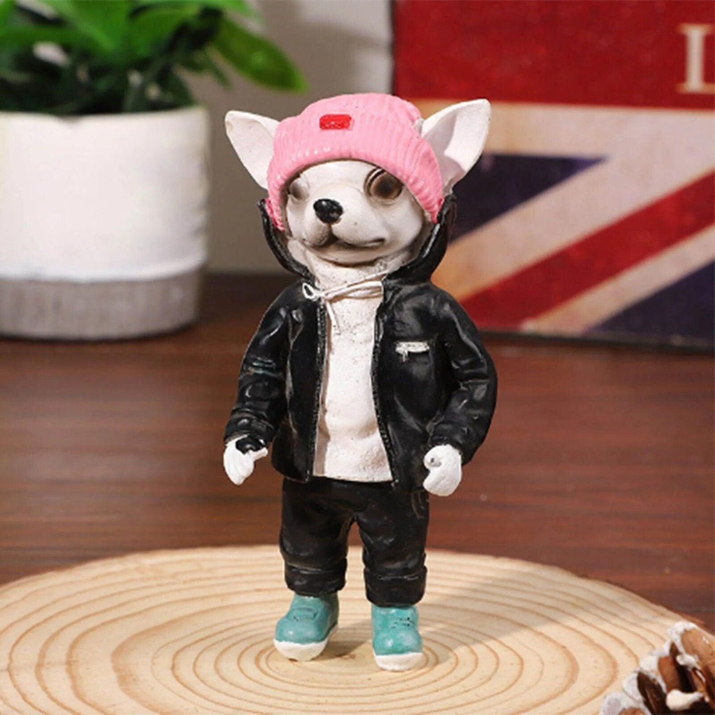 Handmade Doll Resin Fashionable Standing Puppy Toy Figure