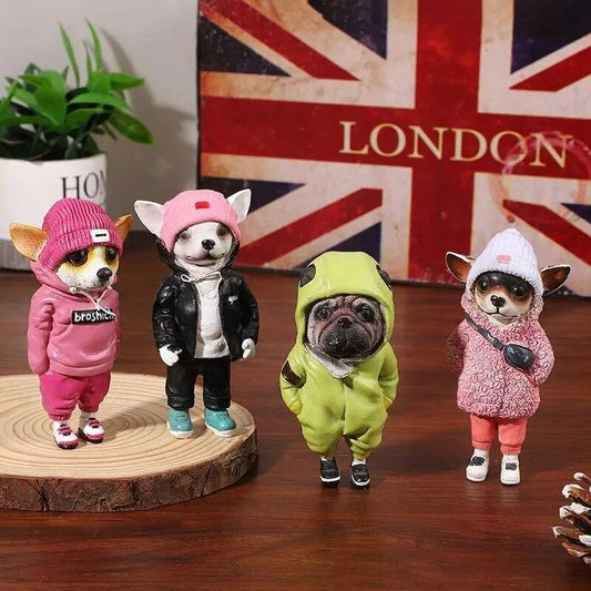 Handmade Doll Resin Fashionable Standing Puppy Toy Figure