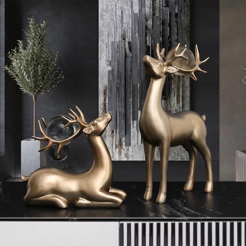 MOMO Crystal Ball Elk Fortune Ornament Scandinavian Modern Light