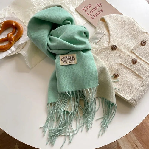 Fashion Solid Cashmere Warm Scarf New Design Pashmina Winter Double