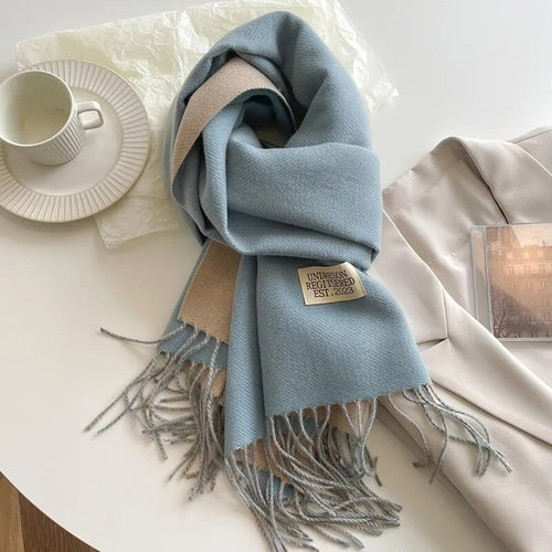 Fashion Solid Cashmere Warm Scarf New Design Pashmina Winter Double