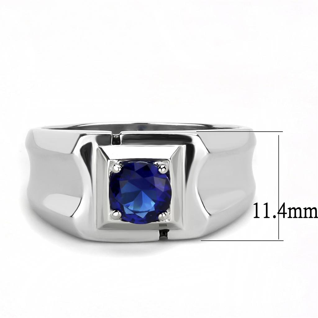 Men Stainless Steel Synthetic Glass Rings TK3459