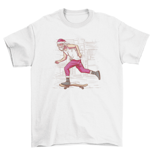 Skateboarding Santa t-shirt