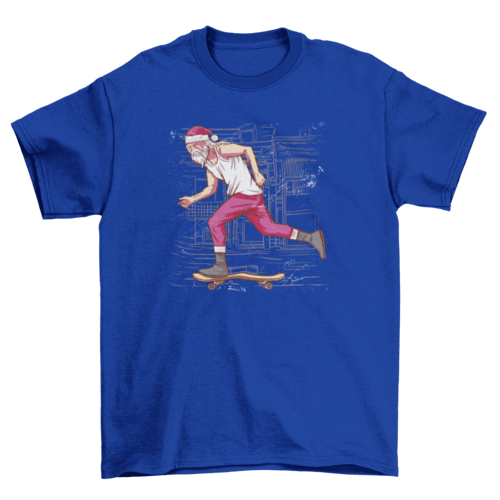 Skateboarding Santa t-shirt