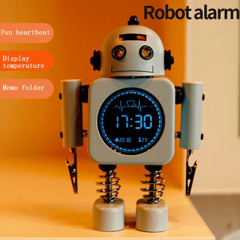 Robot Smart Digital Alarm Clock Temperature Display For Gifts