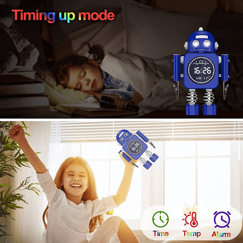 Robot Smart Digital Alarm Clock Temperature Display For Gifts