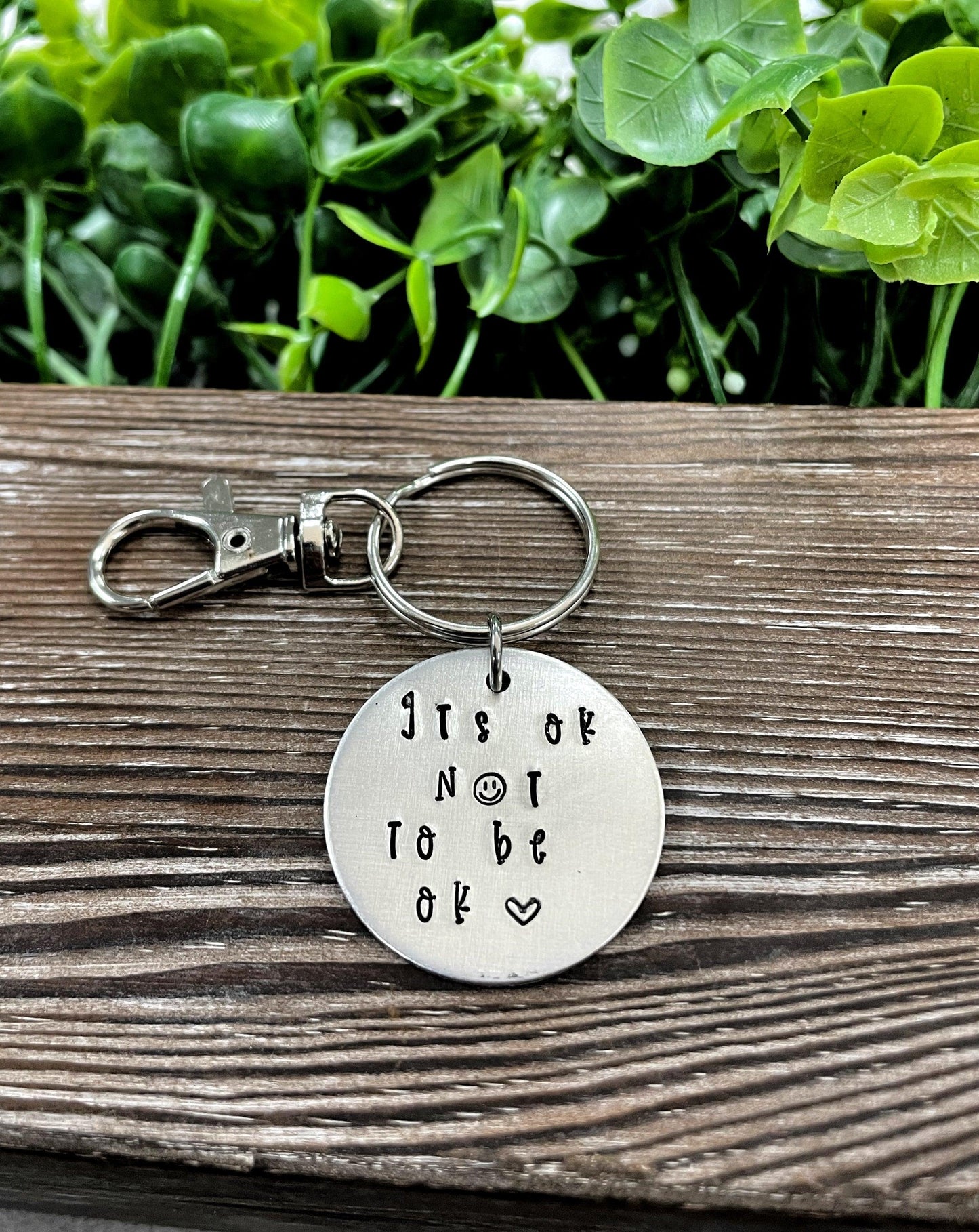 It’s ok not to be ok Hand Stamped Key Chain