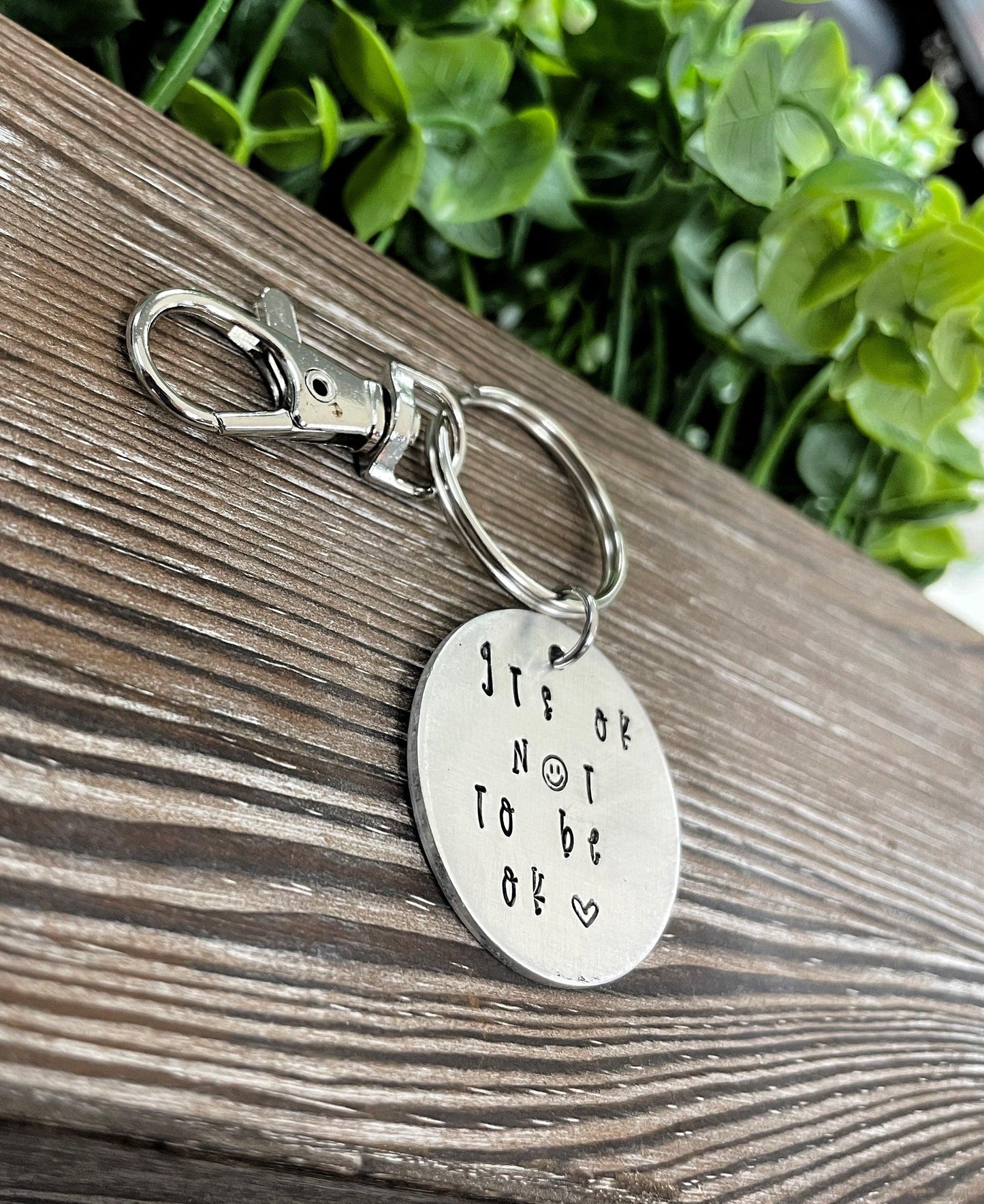 It’s ok not to be ok Hand Stamped Key Chain