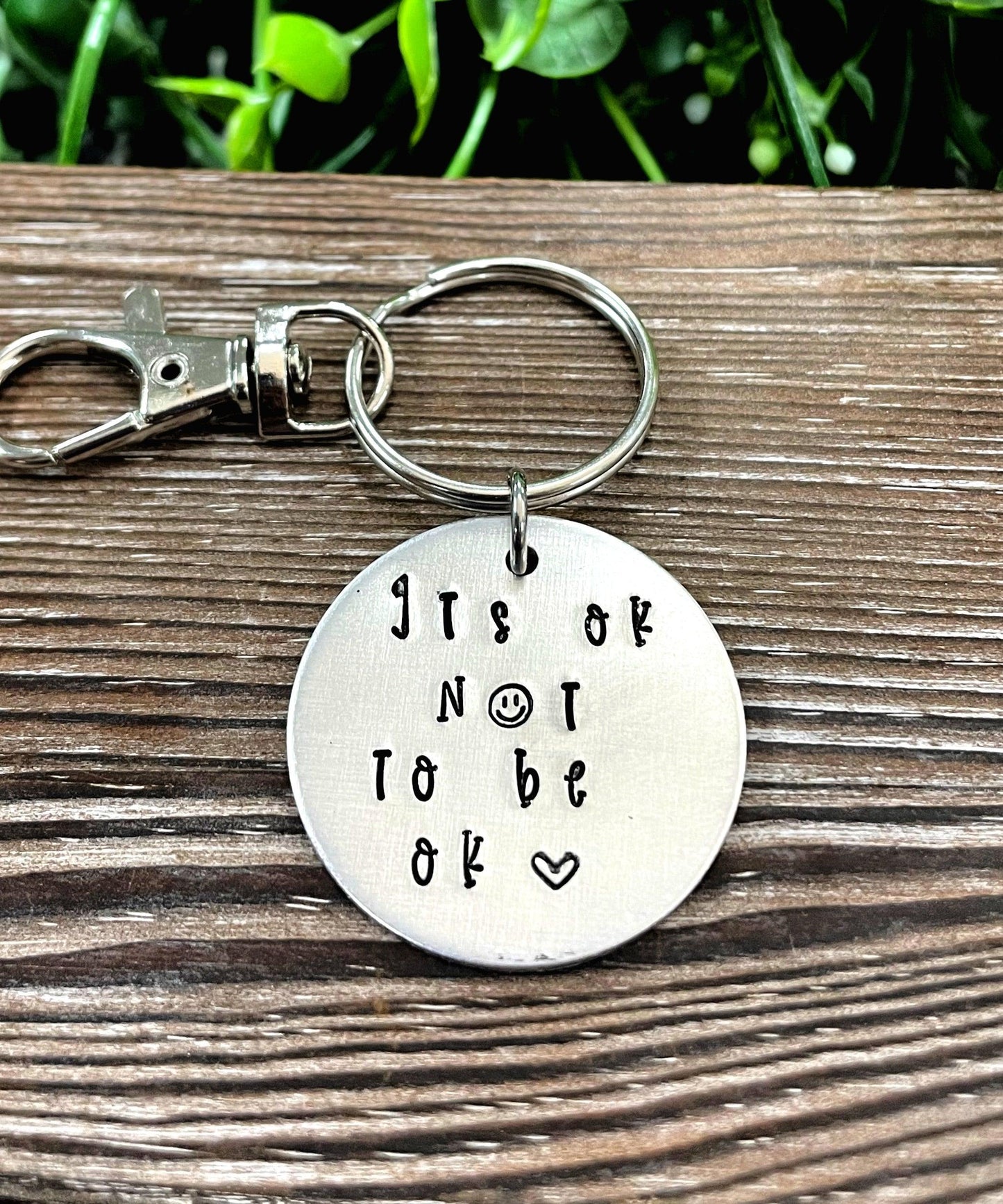 It’s ok not to be ok Hand Stamped Key Chain