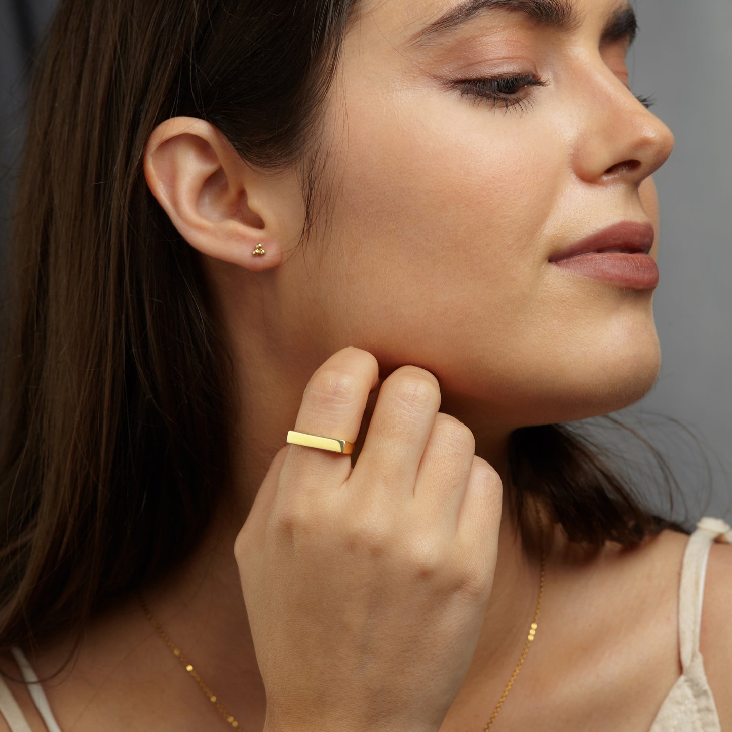 Signet Gold Ring Statement Ring