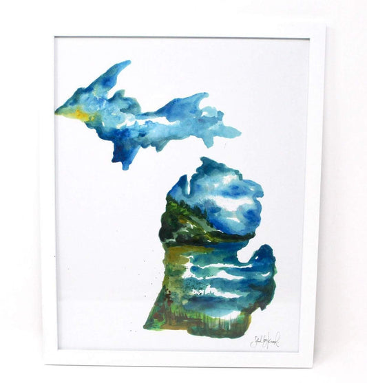 Lake Michigan Art Print- 11x14in, Watercolor Artwork, Home Decor,