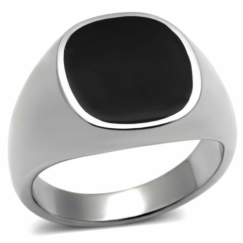 TK595 - High polished (no plating) Stainless Steel Ring with Epoxy