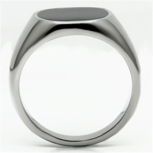 TK595 - High polished (no plating) Stainless Steel Ring with Epoxy