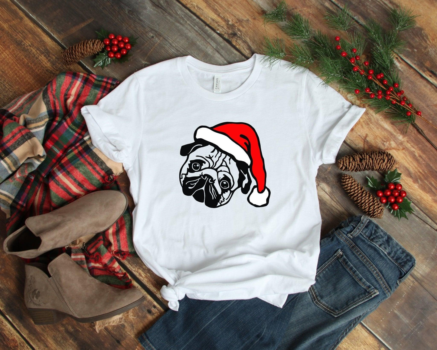 Christmas Santa Pug Shirt - MaxwellVerBeek.com