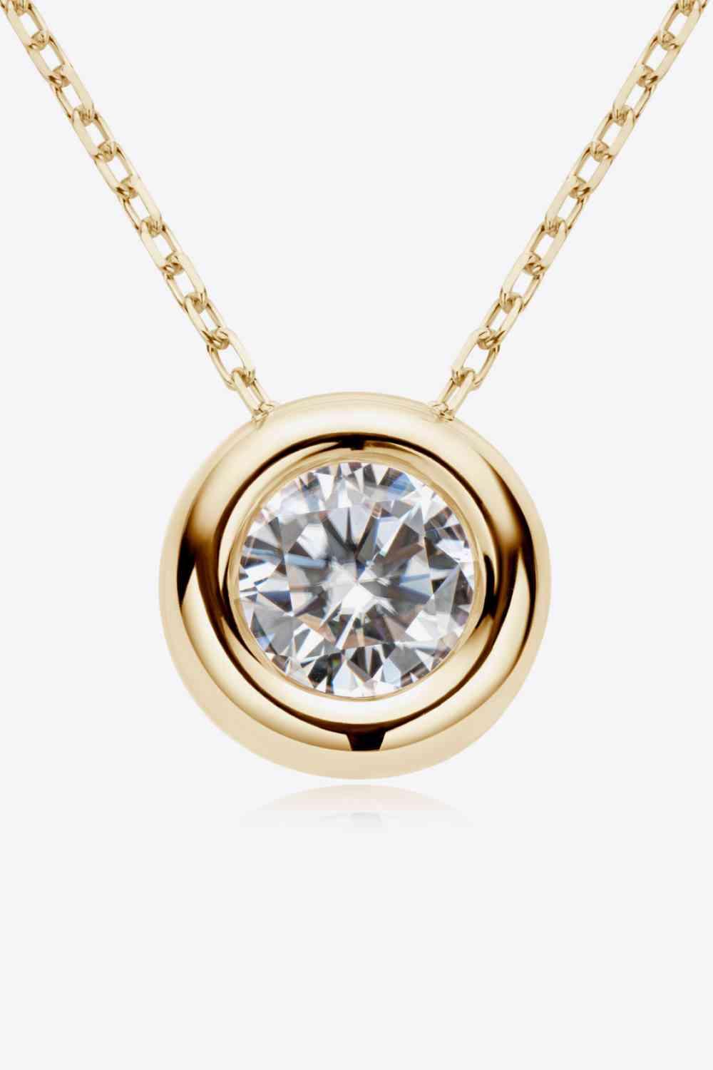 Adored 1 Carat Moissanite Pendant 925 Sterling Silver Necklace - MaxwellVerBeek.com