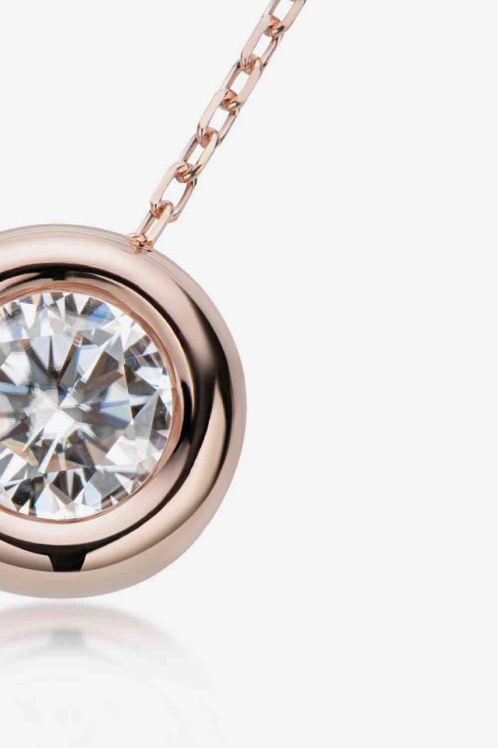 Adored 1 Carat Moissanite Pendant 925 Sterling Silver Necklace - MaxwellVerBeek.com