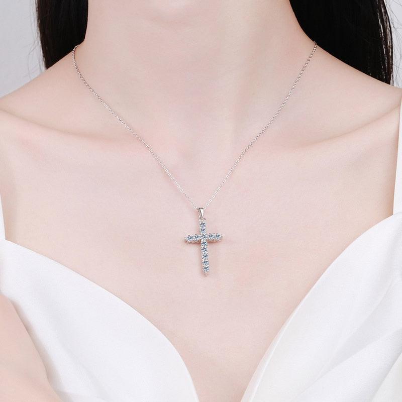 Moissanite Diamond Cross Necklace