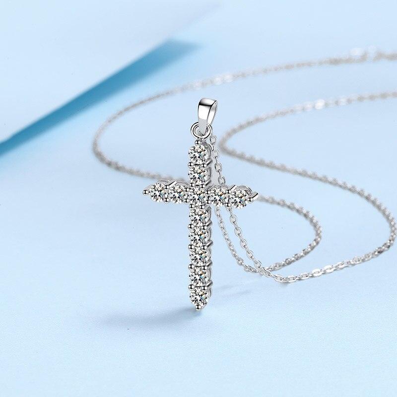 Moissanite Diamond Cross Necklace