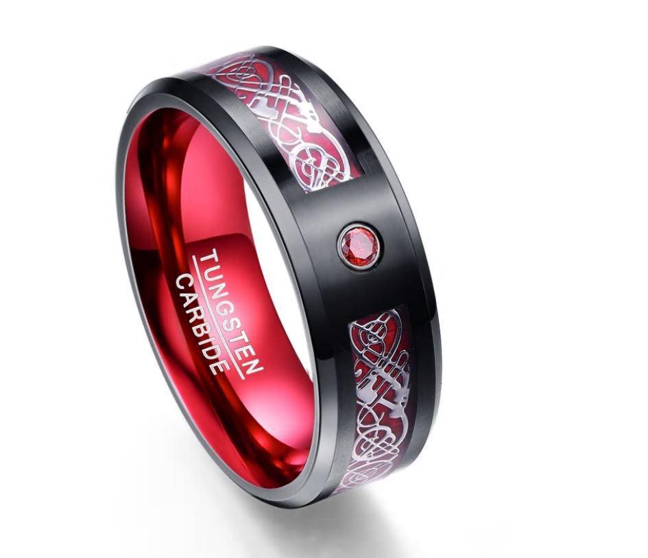 Dragon Stone Inlay Tungsten Ring - MaxwellVerBeek.com