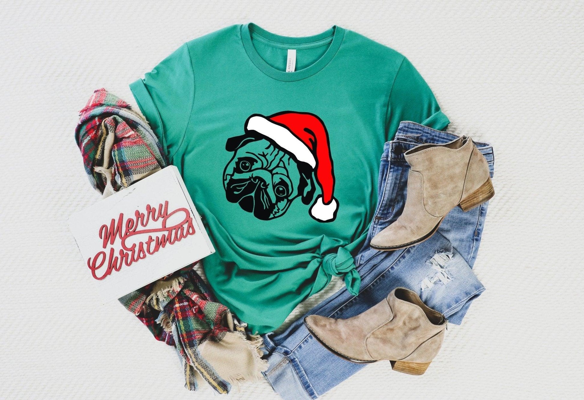 Christmas Santa Pug Shirt - MaxwellVerBeek.com