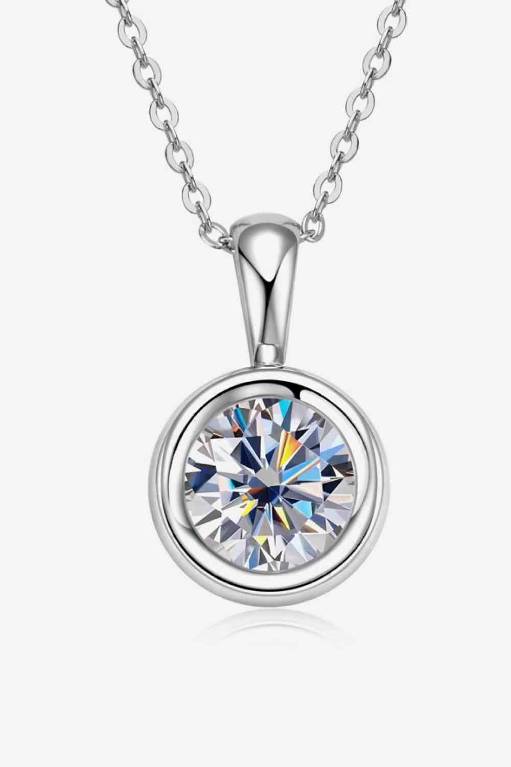 2 Carat Moissanite 925 Sterling Silver Necklace - MaxwellVerBeek.com