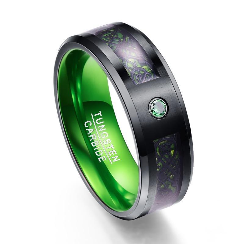 Dragon Stone Inlay Tungsten Ring - MaxwellVerBeek.com