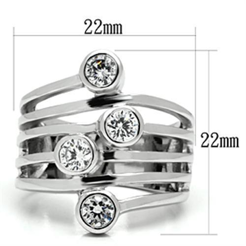 3W286 - Rhodium Brass Ring with AAA Grade CZ in Clear - MaxwellVerBeek.com