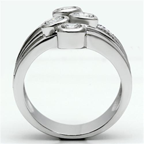 3W286 - Rhodium Brass Ring with AAA Grade CZ in Clear - MaxwellVerBeek.com