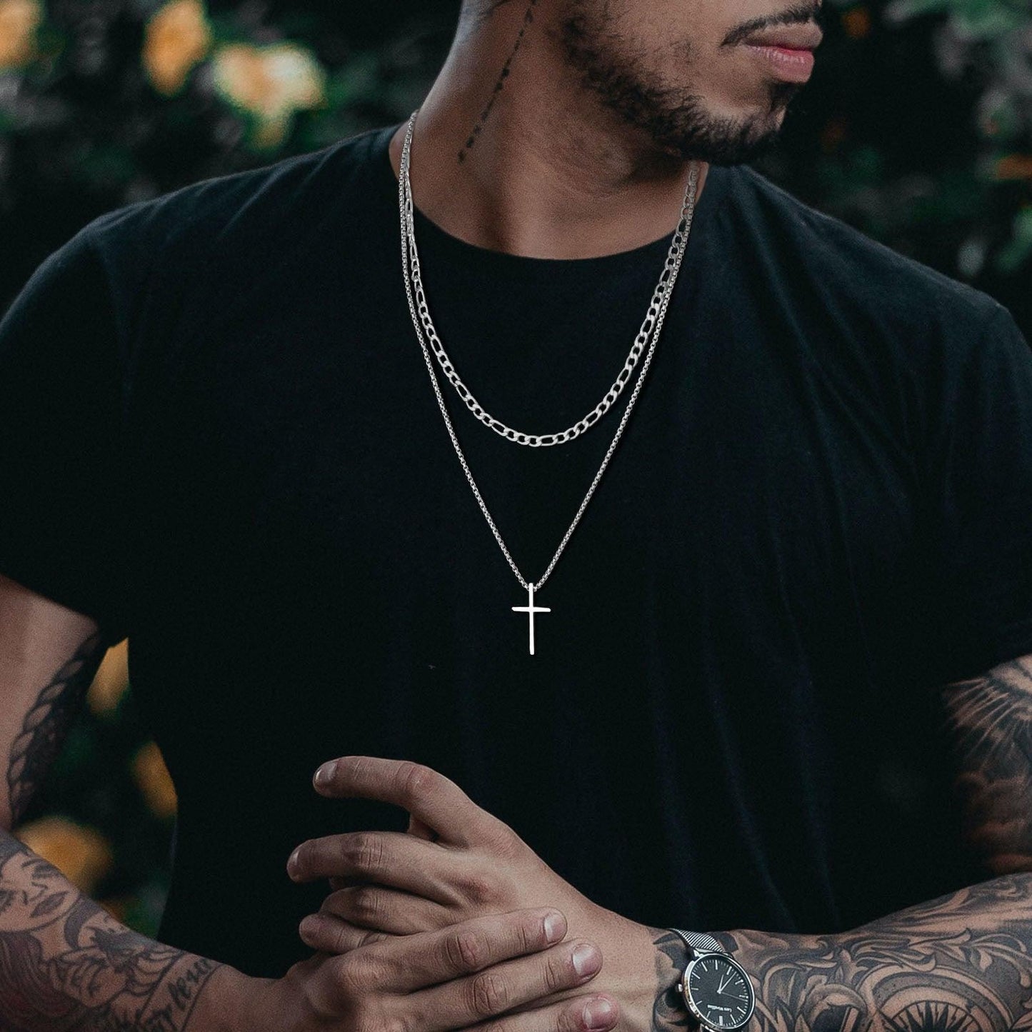 Vnox Men's Cross Necklace