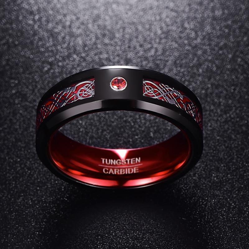 Dragon Stone Inlay Tungsten Ring - MaxwellVerBeek.com