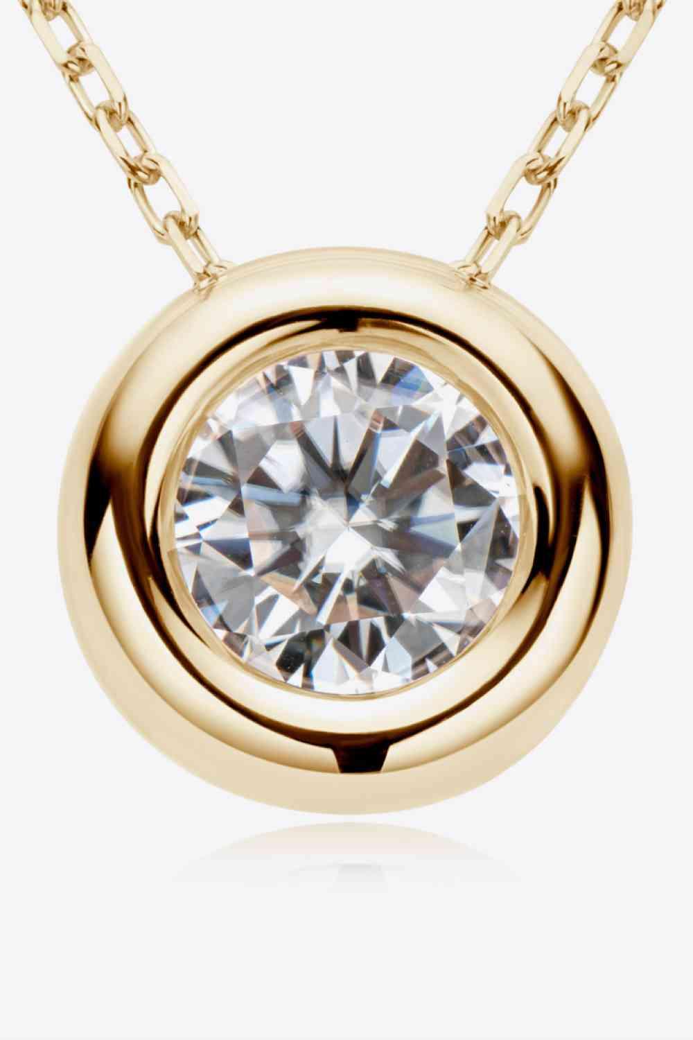 Adored 1 Carat Moissanite Pendant 925 Sterling Silver Necklace - MaxwellVerBeek.com