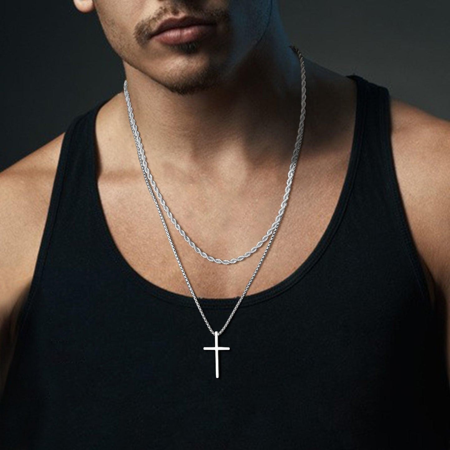 Vnox Men's Cross Necklace