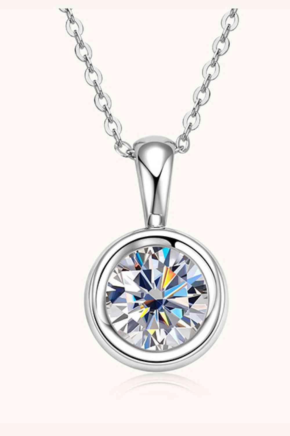 2 Carat Moissanite 925 Sterling Silver Necklace - MaxwellVerBeek.com