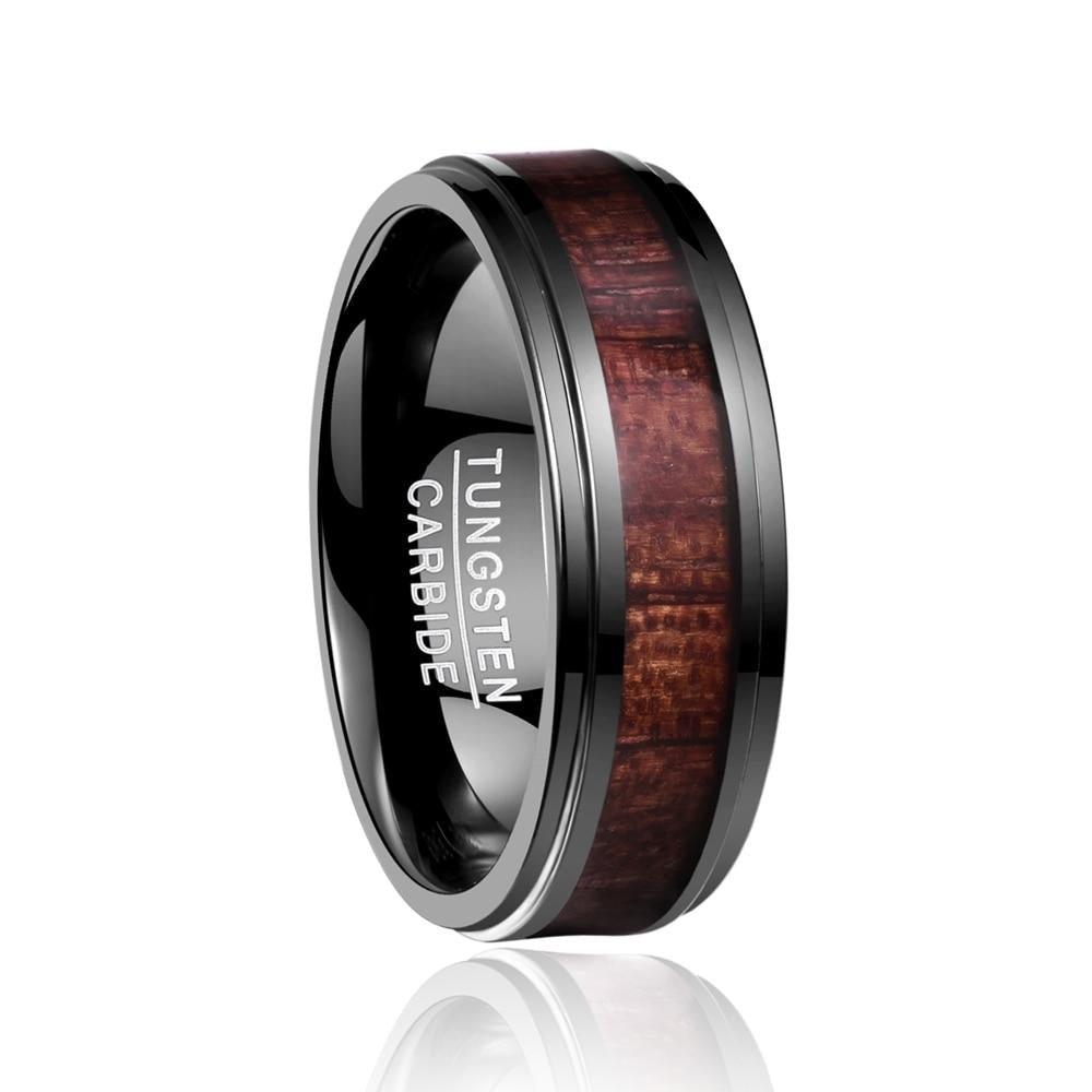 Black Wooden Tungsten Carbide Ring - MaxwellVerBeek.com