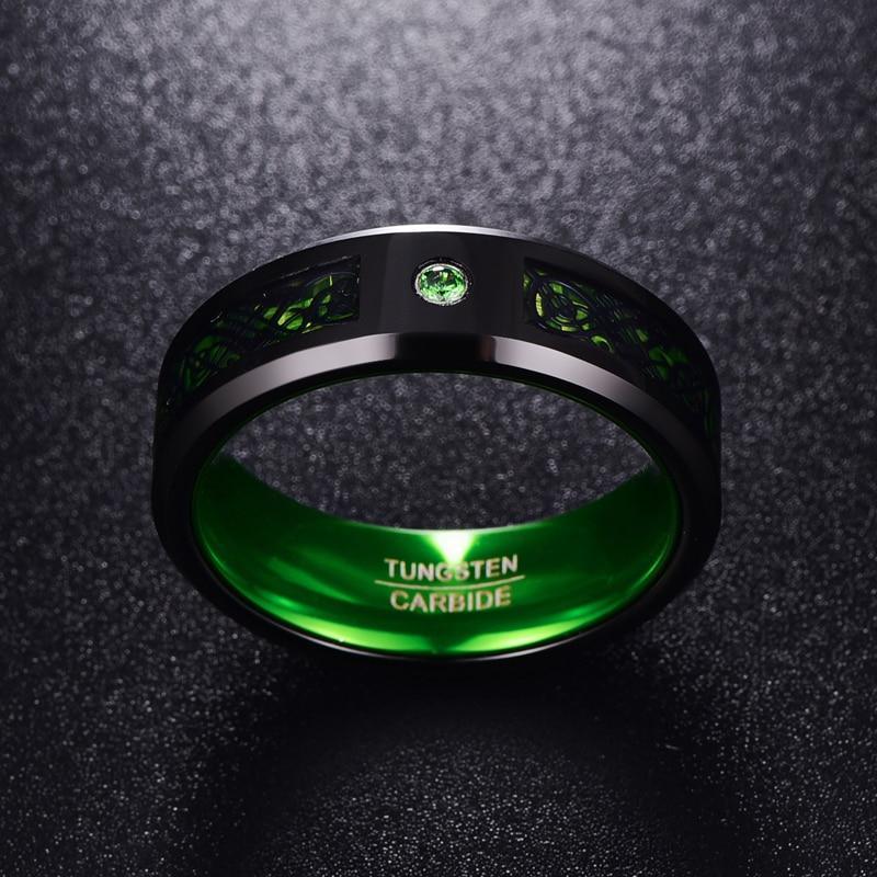 Dragon Stone Inlay Tungsten Ring - MaxwellVerBeek.com