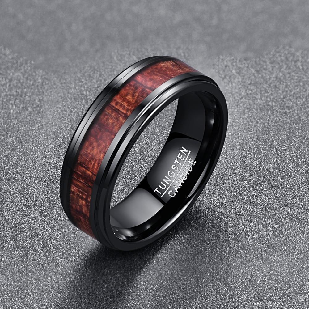 Black Wooden Tungsten Carbide Ring - MaxwellVerBeek.com