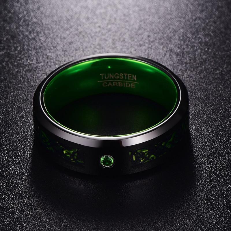 Dragon Stone Inlay Tungsten Ring - MaxwellVerBeek.com