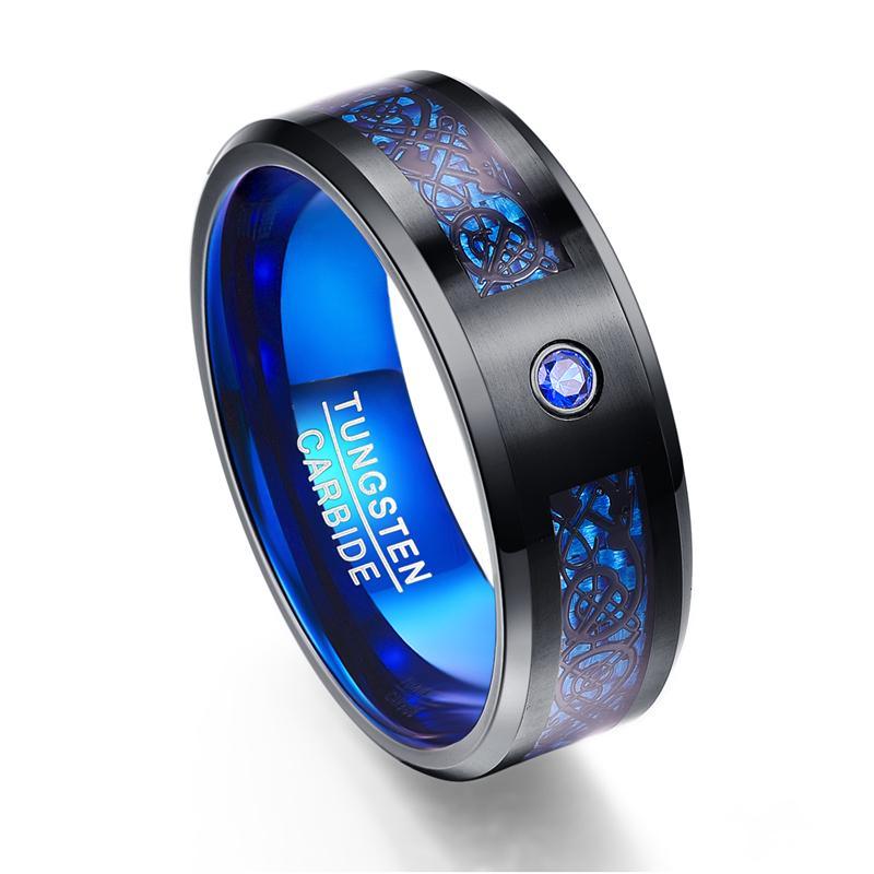 Dragon Stone Inlay Tungsten Ring - MaxwellVerBeek.com