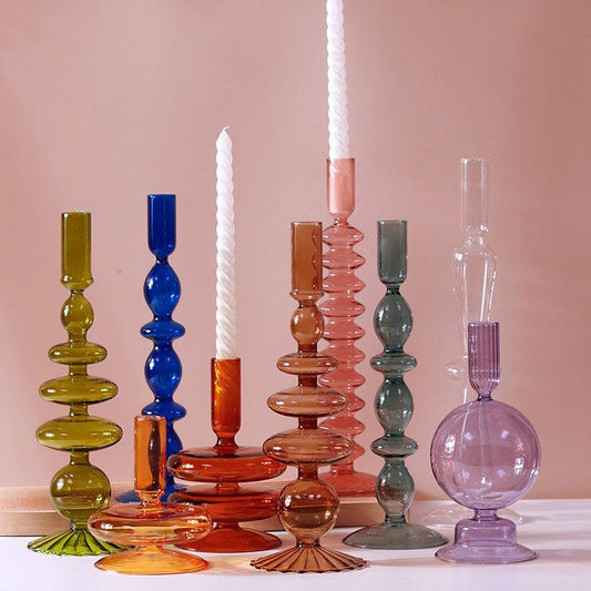 Glass Candle Holders For Home Living Room Decor Romantic Candlestick - MaxwellVerBeek.com