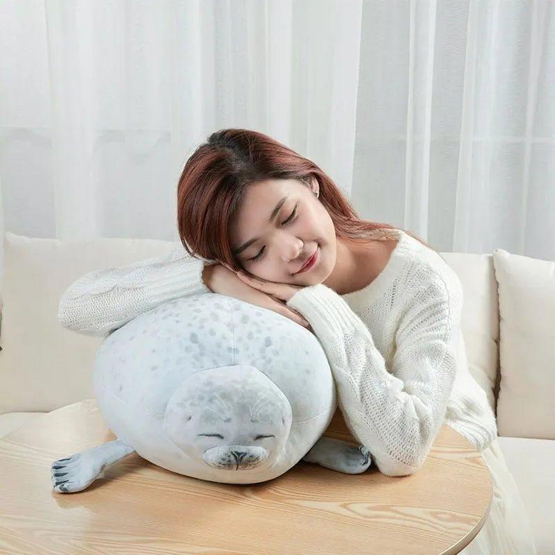 Angry Blob Seal Pillow Chubby 3D Novelty Sea Lion Doll Plush Stuffed - MaxwellVerBeek.com