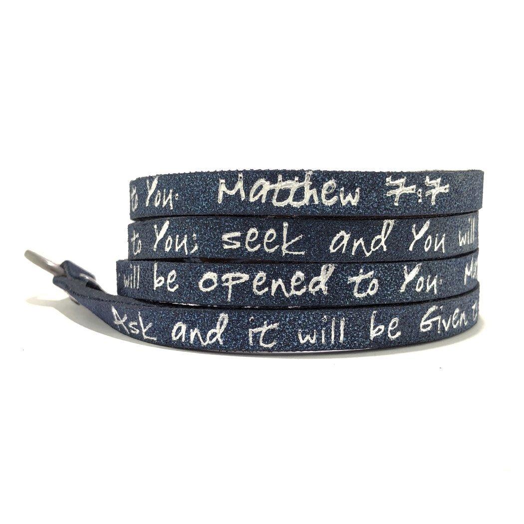 Bible Verse Wrap Around – Matthew 7:7 – Stardust Navy - MaxwellVerBeek.com