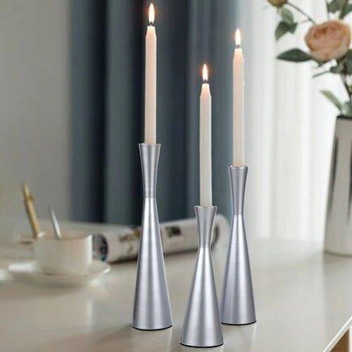 3Pcs/Set European Modern Candlestick Small Waist Candlestick Metal - MaxwellVerBeek.com