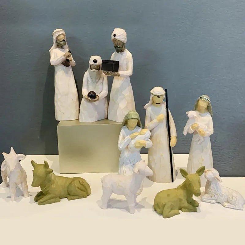 1/3/4/10PCS Nativity Series Wise Shepherdess Home Ornament Religious - MaxwellVerBeek.com