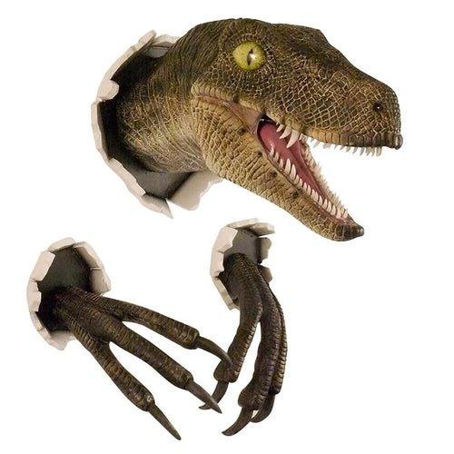 Dinosaur Wall Mounted Sculpture 3D Wall Bursting Hanging Dinosaur Head - MaxwellVerBeek.com