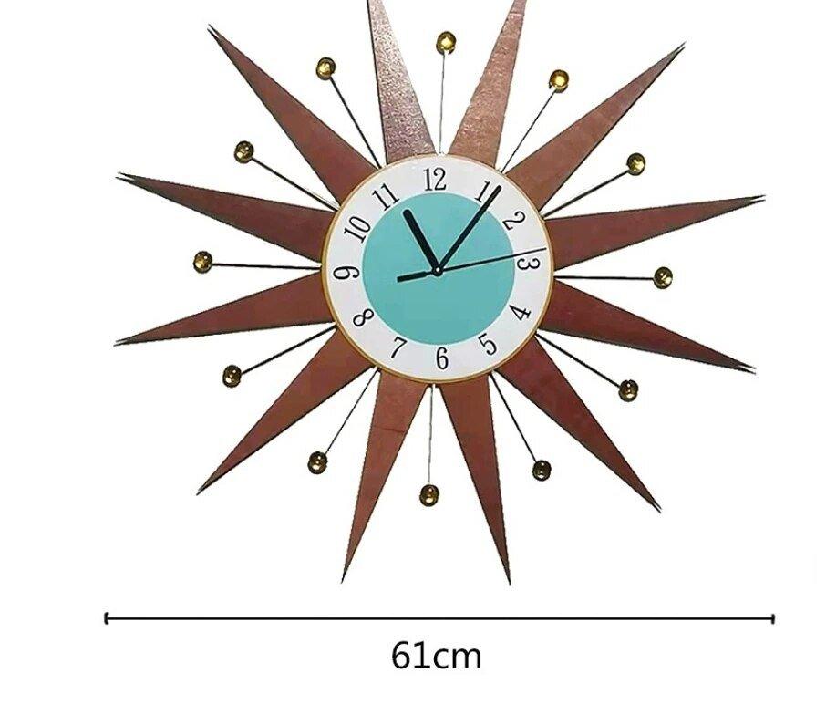 18 Inch Clock Wall Clock Medieval Style Starburst Sunburst Silent In